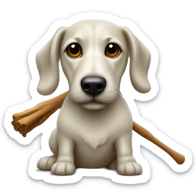 Dackel with oliven wood stick sticker