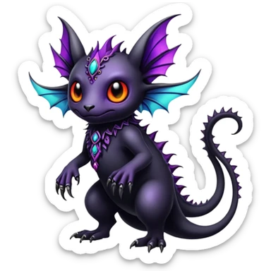 Gothic badass cool complex exotic colorful aesthetic-scenery-Fakémon-creature (full body) sticker