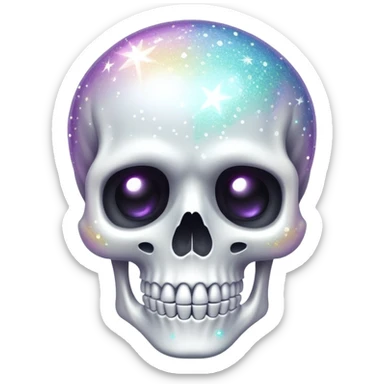 A dangerous skeleton with sparkle background sticker