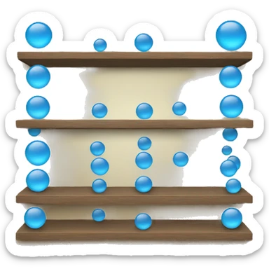 shelves with blue orb prophecies sticker