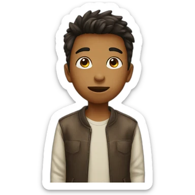 a boy sending kiss sticker