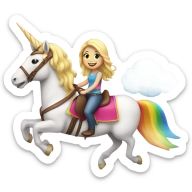 Unicorn riding rainbow combined with my ‘smiling blonde girl’ emoji sticker