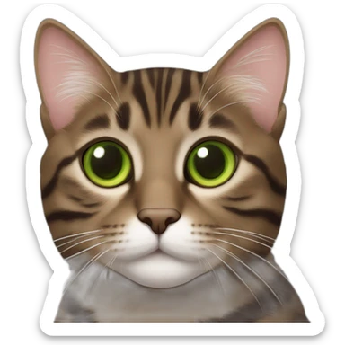 Dark Brown europen tabby cat, Green eyes sticker