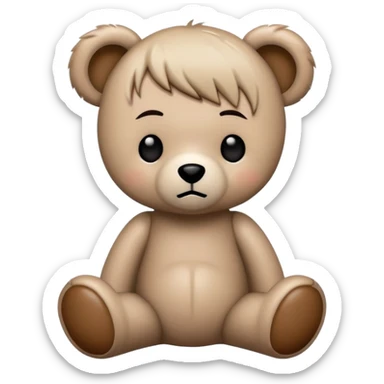 serial killer teddy bear with emo pixie haircut sticker
