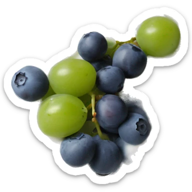 a bowl of yoghurt with green grapes and blueberries sticker