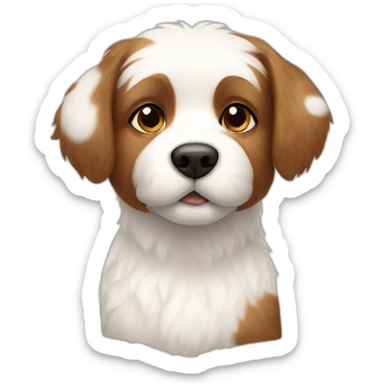 white fur and brown dots dog sticker
