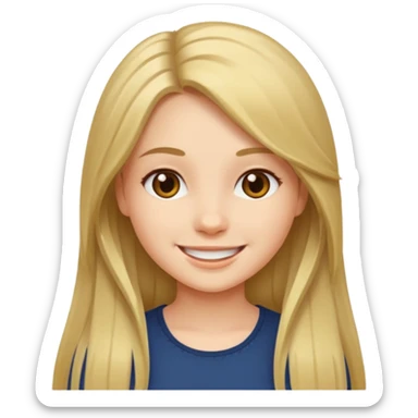 cut long hair girl sticker