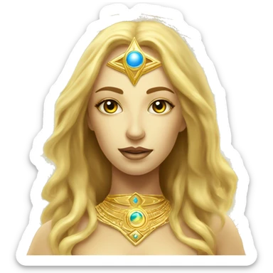 Pleiadian radiant diva woman female golden third eye sticker