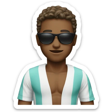 Boy in sunglasses by the pool sticker