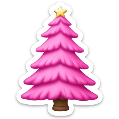 Pink Christmas tree sticker