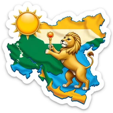  نقشه ایران شیروخورشید محمد رضاشاه پهلوی sticker