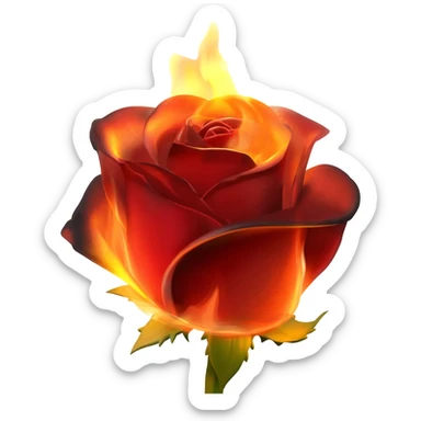 "burning rose sticker