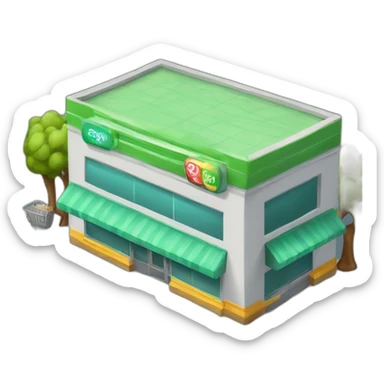 Game-set supermarket exterior structure sticker