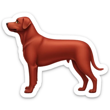 Crimson red dog standing side view sticker