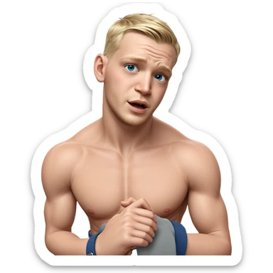 boy with blue eyes indoors sticker