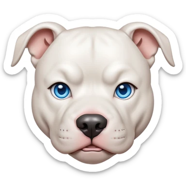 White pitbull blue eyes sticker