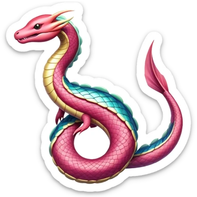 Ekans-Milotic-Fakémon-hybrid-creature (full body)  sticker