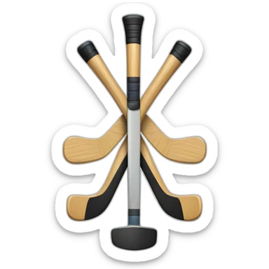 2 hockey sticks crossed with puck sticker