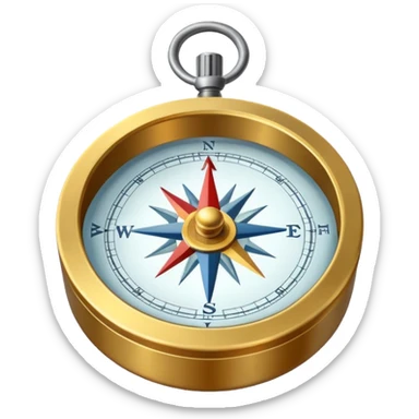pirate compass object icon, brass compass, adventure style, 3D cartoon, mobile game icon style, centered, clean background, no text, no watermark
 sticker