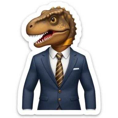 trex in business suit sticker