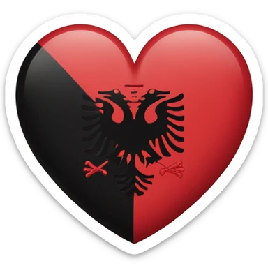 Heart with Albanian flag sticker