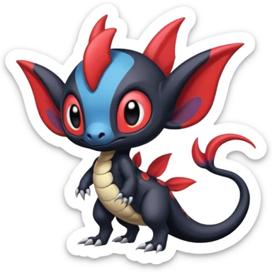Colorful Exotic Meloetta-Salandit-Darkrai-Venom-Stitch-Fakémon-creature-hybrid sticker