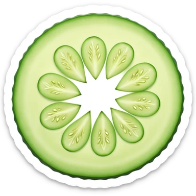 circular slice of cucumber sticker