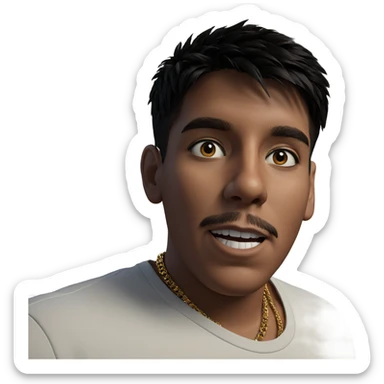 male portrait with necklace sticker