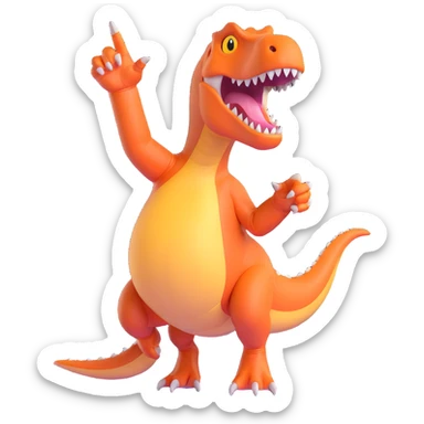 T-Rex giving the middle finger sticker