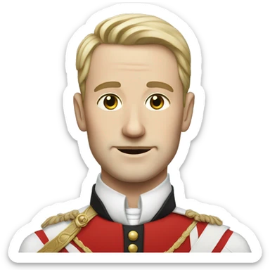white skin man in British dress sticker