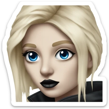 hyper realistic goth blonde blue eyes victoria secret model sticker