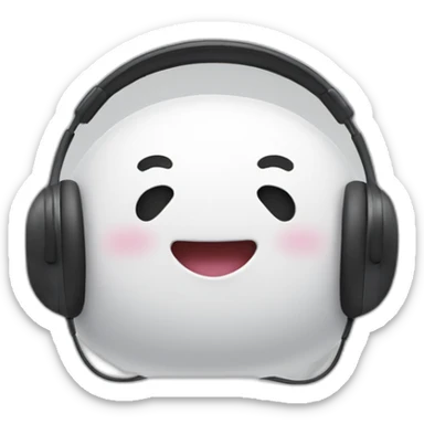 happy blob with white headphones sticker