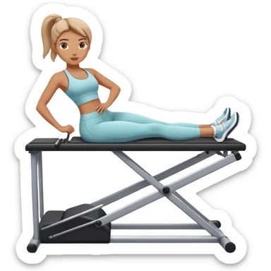  Girl playing pilates on pilates machine sticker
