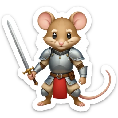A mouse warrior, redwall inspired, in action sticker