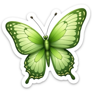 matcha green butterfly sticker