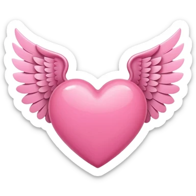 pink heart with wings  sticker