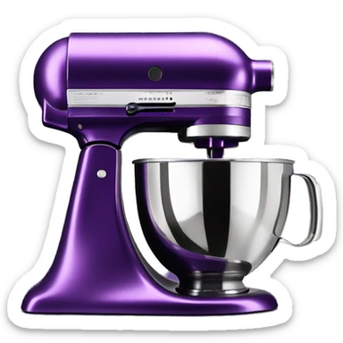 Realistic Metallic royal purple kitchenaid mixer isolated.  sticker