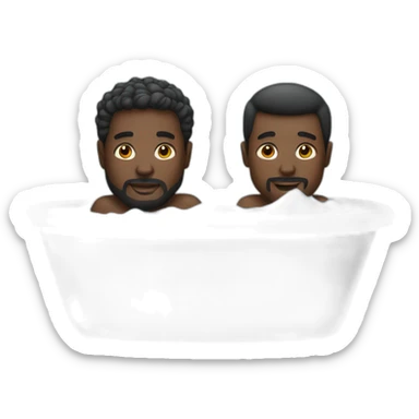 two big black man in a tub sticker