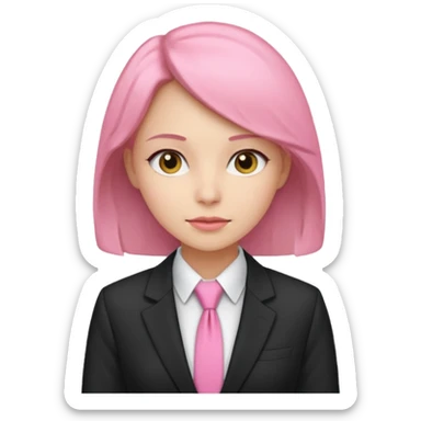 woman with pink tie and blazer sticker