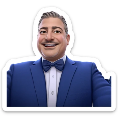 smiling boy in formal attire sticker