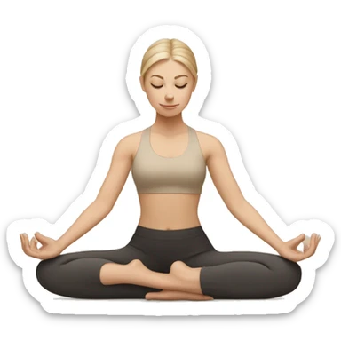 White Girl doing yoga in beige tones  sticker