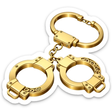 Golden hamd cuffs sticker