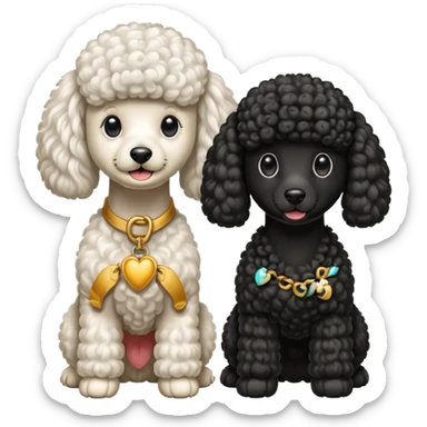 Dos caniches,uno blanco y el otro negro,QUE SEA RAZA CANICHE  sticker