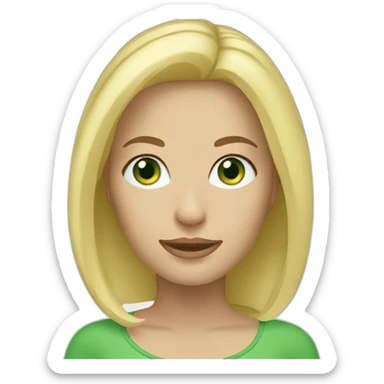 caucasian blonde woman with green eyes sticker