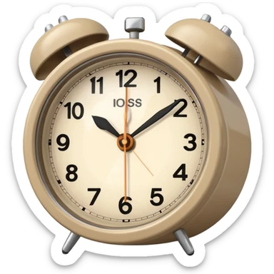 alarm oclock aesthetic and ios.18.1 and to show six in the morning color beige sticker
