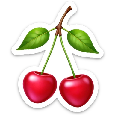 two cherrys with a pink bow on the stem sticker