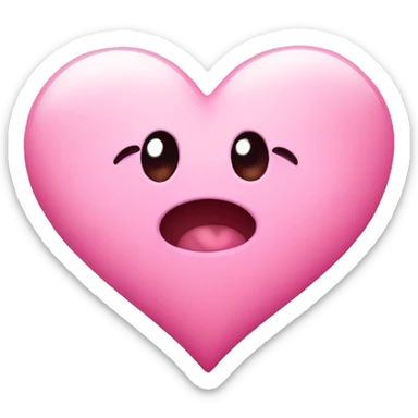 Pink heart with cute face  sticker
