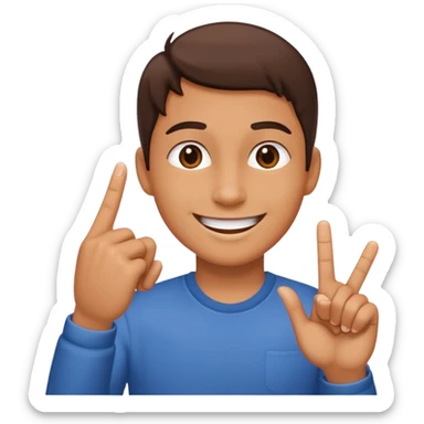 Finger tapping with smily face  sticker