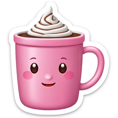 pink cup hot chocolate sticker