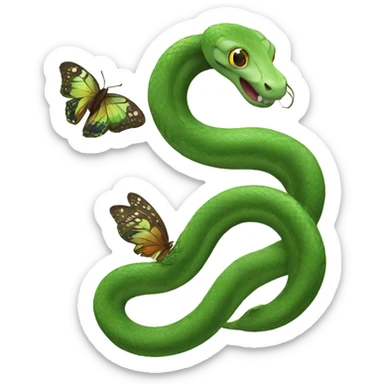 Snake with butterfly wings sticker